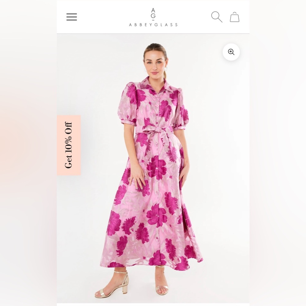 Abbey Glass Charlotte Gown Magenta Pansy Vine Organza